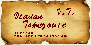 Vladan Topuzović vizit kartica